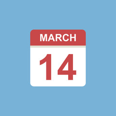 calendar - March 14 icon illustration isolated vector sign symbol