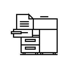 Office printer line icon, concept sign, outline vector illustration, linear symbol.