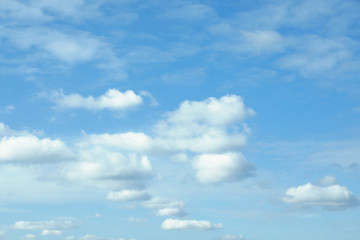 Beautiful blue sky with white clouds on sunny day