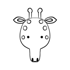 Outline doodle giraffe face, great design for any purposes. Tropical pattern. Silhouette symbol. Beautiful fashion art. Outline style character design. Fashion style. Vector isolated illustration.