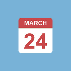 calendar - March 24 icon illustration isolated vector sign symbol