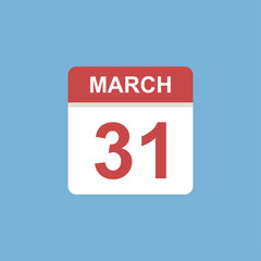 calendar - March 31 icon illustration isolated vector sign symbol