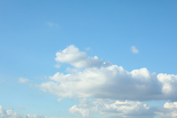Picturesque view of blue sky with white clouds on sunny day