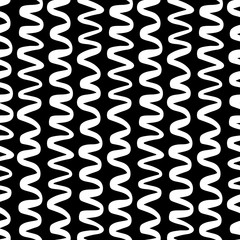 Seamless parallel lines waves pattern. Wavy zigzag background. Hand drawn abstract wallpaper for your design. EPS 8