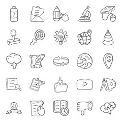  Education And Learning Doodle Icons 