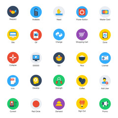  Pack Of Flat Rounded Flat Icons 