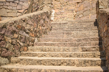 The Stone block Steps walk path in the Fort stock photograph image