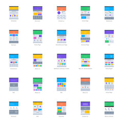  Website Sitemap Flat Icons Pack 