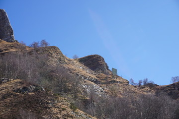 Rocky ridge with a hole, in the Apuan Alps