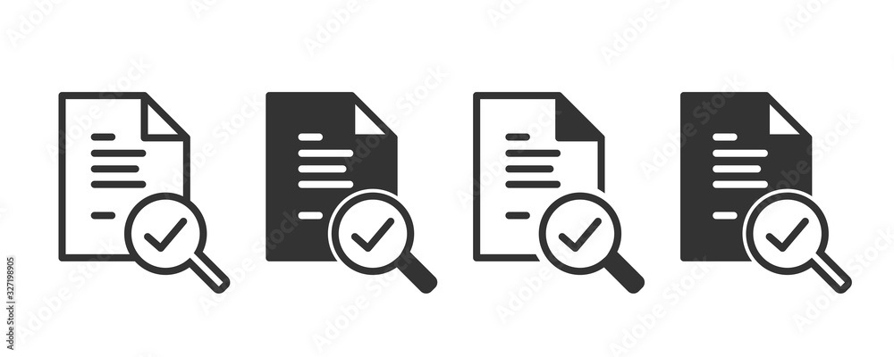 Aufkleber Audit icons in four different versions in a flat design