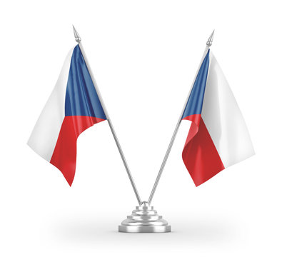 Czech table flags isolated on white 3D rendering