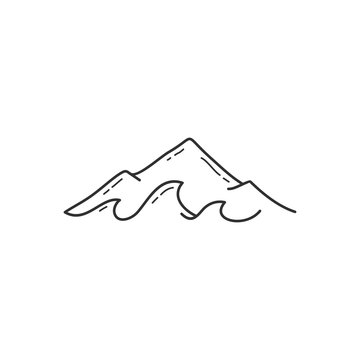 Mountain And Wave Logo, Icon And Illustration