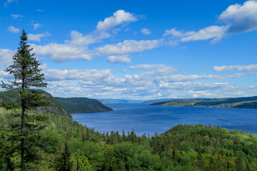 Beautiful view of the Saguenay fjord national park, in Canada