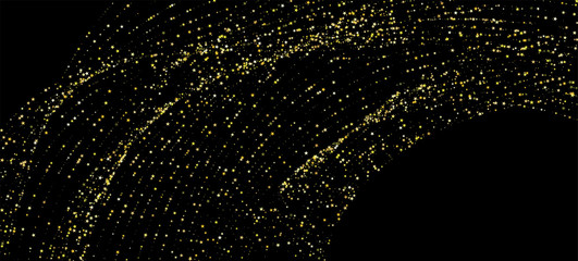 Gold Stars Vector Confetti Isolated. Mystic Celebration Particles. Festive Border. Platinum 
