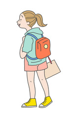 買い物を楽しむ女の子のイラスト