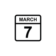 calendar - March 7 icon illustration isolated vector sign symbol