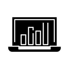 Computer infographic black icon, concept illustration, vector flat symbol, glyph sign.