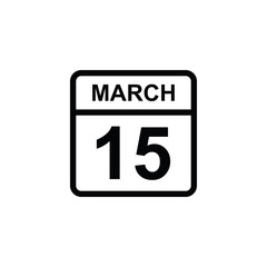calendar - March 15 icon illustration isolated vector sign symbol