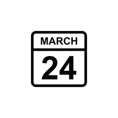 calendar - March 24 icon illustration isolated vector sign symbol
