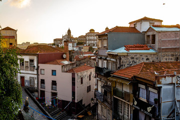 Fototapeta na wymiar colorful houses in old town of Oporto portugal