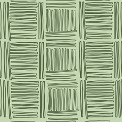 Trendy Seamless Abstract Green Lines pattern. Stylish repeating texture. Modern. Simple .