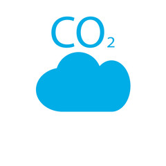 CO2 emissions in cloud icon isolated