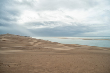 Fototapeta na wymiar Dune du Pilat, rainy weather