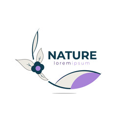 nature floral minimal logo design vector template