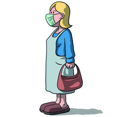 Fototapeta premium a nice character with protective mask