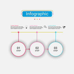 Fototapeta premium Infographics vector design business infographic template with 3 options.