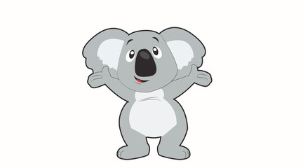 Fototapeta premium Isolates Illustration of a Happy Koala on a White Background