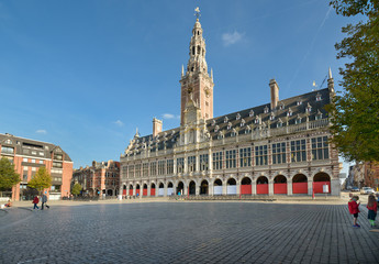 Neo Flemish Renaissance style Central Library of Catholic University of Leuven Monseigneur on...