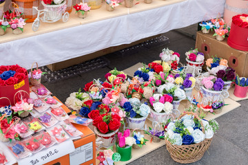 big bazar of martenitsa in city of Sibiu, Romania