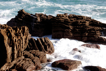 Wave breaking in the shore of San Sebastian