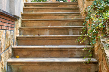 Empty stairs of a house outdoor in a daylight