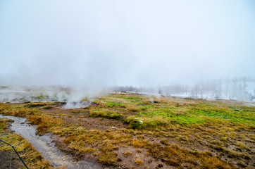 Geysirs and boiling water - Iceland during winter