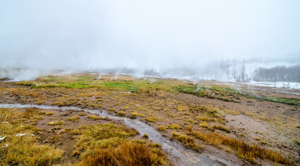 Geysirs and boiling water - Iceland during winter