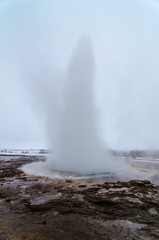 Geysirs and boiling water - Iceland during winter