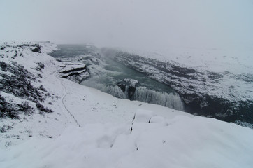 Gulfoss waterfalls // Iceland during winter