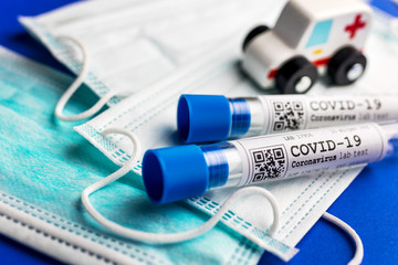 dangerous coronavirus Covid-19 virus in a laboratory - infection of 2019-nCoV virus.  Global...