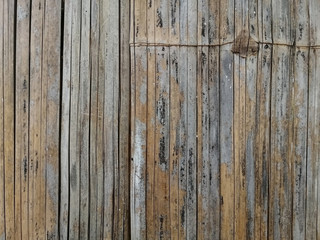texture of Bamboo wood walls that have been cut into strips, Old Bamboo ​wood background.
