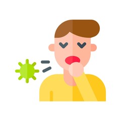 virus transmission or coronavirus related sick boy or patient vector in flat design,