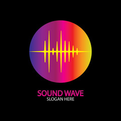 Sound Wave. Colorful sound waves for party, DJ, pub, clubs, discos. Audio equalizer technology. illustration