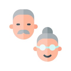 virus transmission or coronavirus related old man and woman vector in flat design,