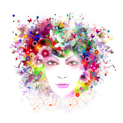 Abstract background with woman face