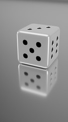 Black and White Dice on a white background, 3d render