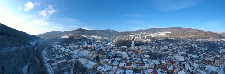 Fototapeta na wymiar Aerial view of Gelnica city in Slovakia