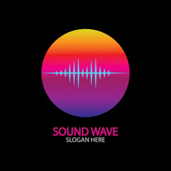 Sound Wave. Colorful sound waves for party, DJ, pub, clubs, discos. Audio equalizer technology. illustration