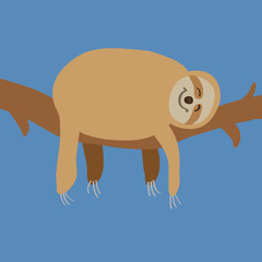 snoozing sleeping sloth monkey cartoon