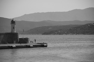 Man, sea and mountains